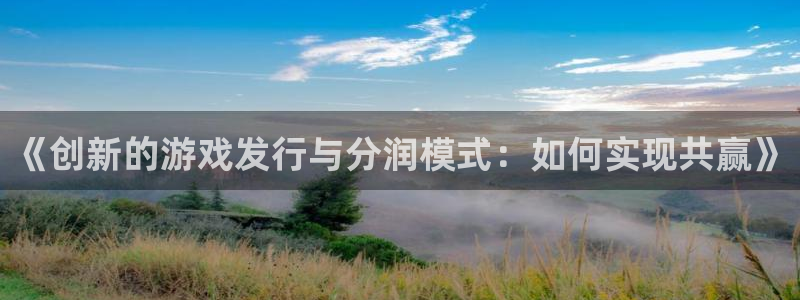 新宝GG官网登录注册账号是什么意思：《创新的游戏发行与分润模式：如何实现共赢》
